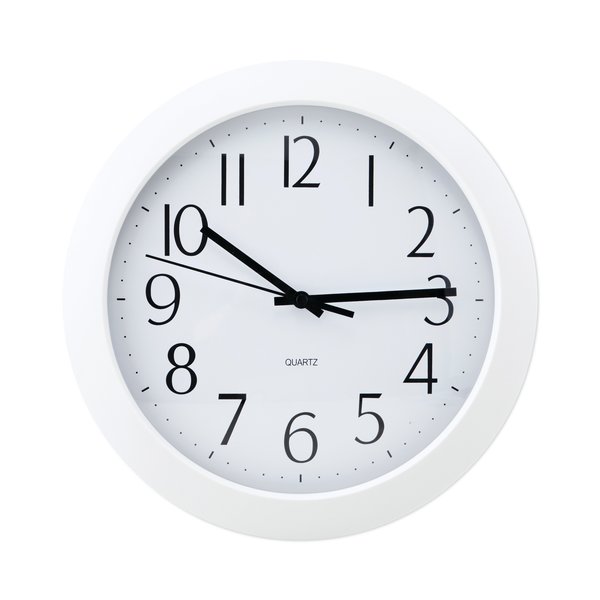 Universal Whisper Quiet Clock, 12" Diameter, White Case, 1 AA (sold separately) UNV10461